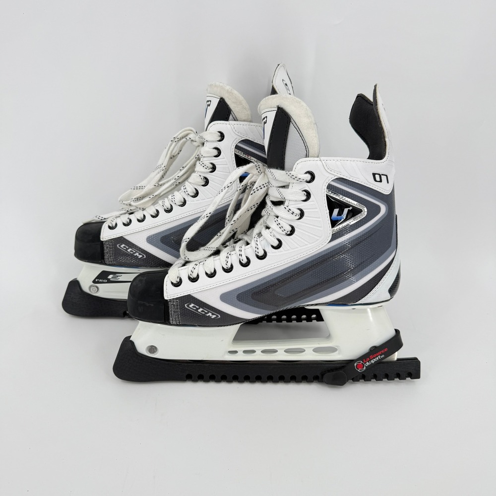 CCM U+ 07 Hockey Skates Size 10 E White Gray Proformance Lite Stainless Steel